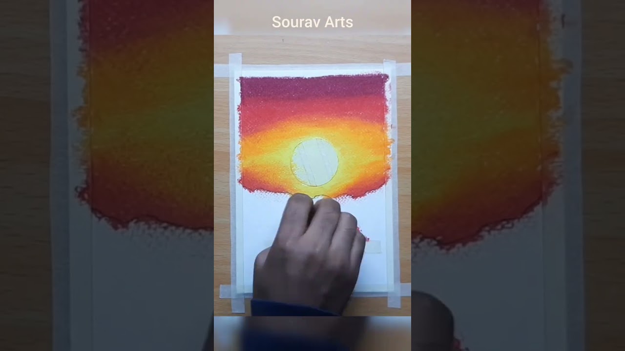 How to draw a Lonely boy / Sunset drawing for beginners with oil pastels 