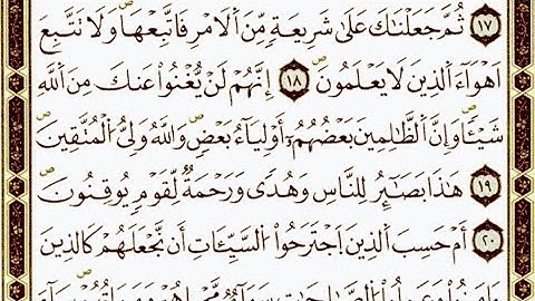 سورة الجاثية من اية ١٨ الى اية ٢٢