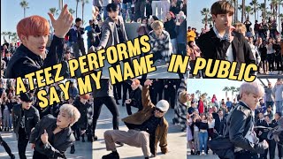 Busking Fancam Kpop In Public Ateez Performs Say My Name At Venice Beach, La