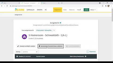 Zearn - Bookmarking Foundational Lessons