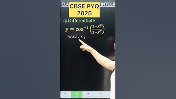 Q) Differentiate 𝑦=cos^(−1) ((1−𝑥^2)/(1+𝑥^2 )) w.r.t. x  #cbse2026 #maths