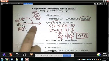 Angles Unit - Solving Equations to Find Missing Angles