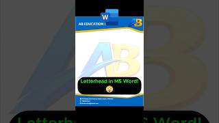 Create Professional Letterhead in MS Word ⚡ | Step By Step Tutorial