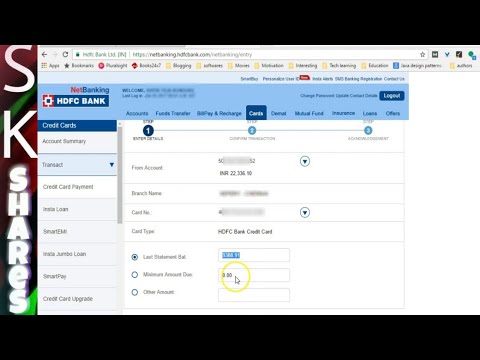 This video is about how to complete your credit card payment online through net banking. facilitates of a registered hdfc card. how...