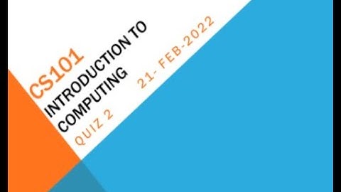 CS101 Introduction To Computing Quiz No 2