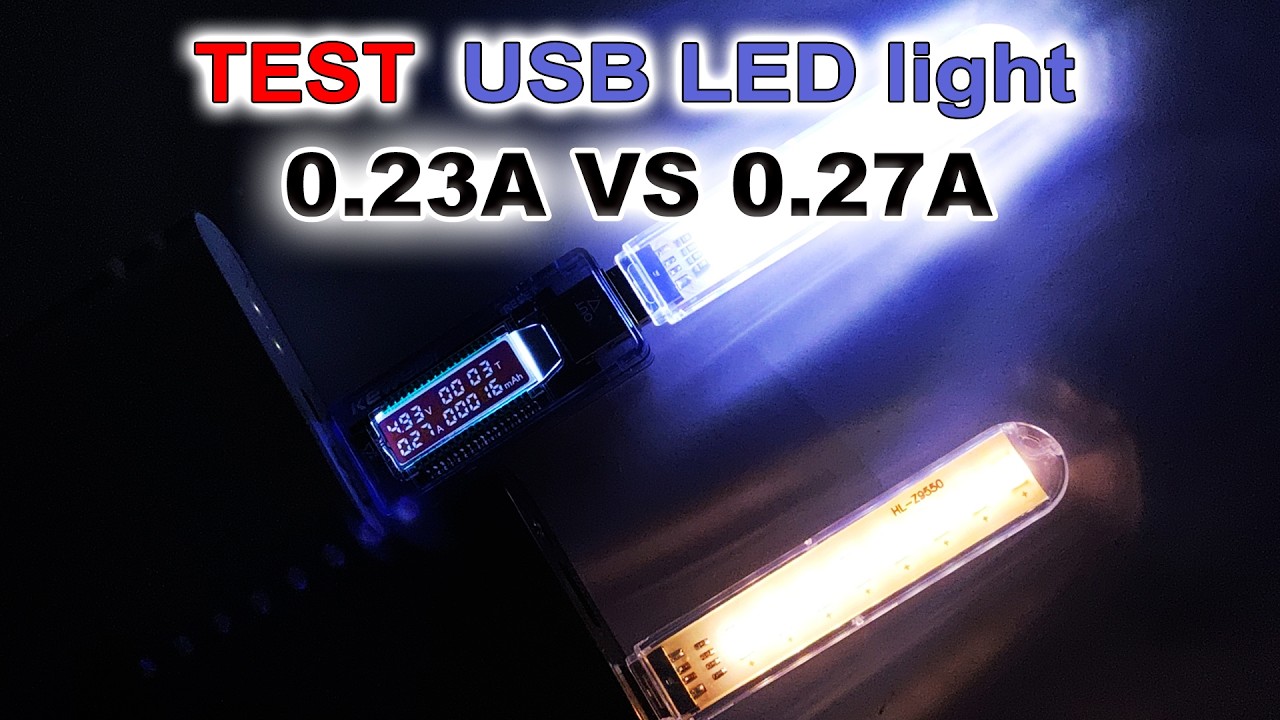 USB LED Лампа с AliExpress: Теплая или Холодная? Тест (0.23A vs 0.27A)