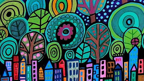 Abstract Skylines by Artist Heather Galler London,...