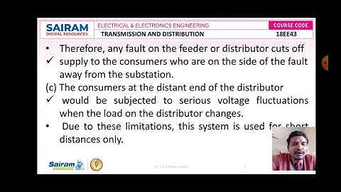 Lecture Video 3 18EE43 Module 5  Radial feeders and parallel feeders Dr  K V Ramanareddy