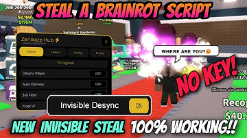 Steal A Brainrot Script *NO KEY* - New Invisible Steal 100% Working + Anti Hit (Mobile & PC)
