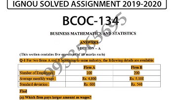 BCOC-134 Solved Assignment 2019-20