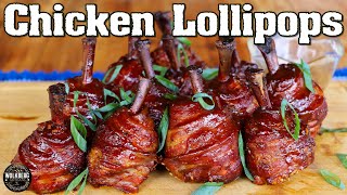 Bacon-wrapped Chicken Lollipops | Smoked Chicken Drumsticks | Chicken Braai | BBQ Recipe ideas