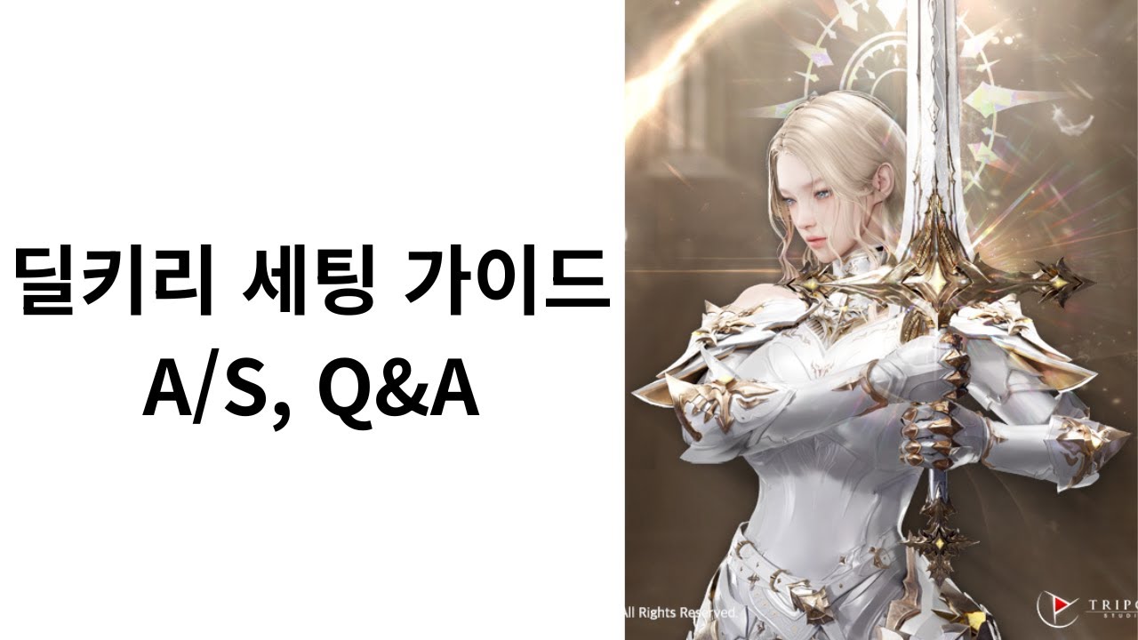 딜키리 세팅 가이드 A/S, Q&A | 로스트아크