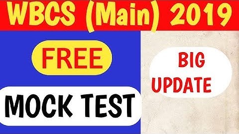|| WBCS Main 2019 ||  Mock Test ||  Free Download ||