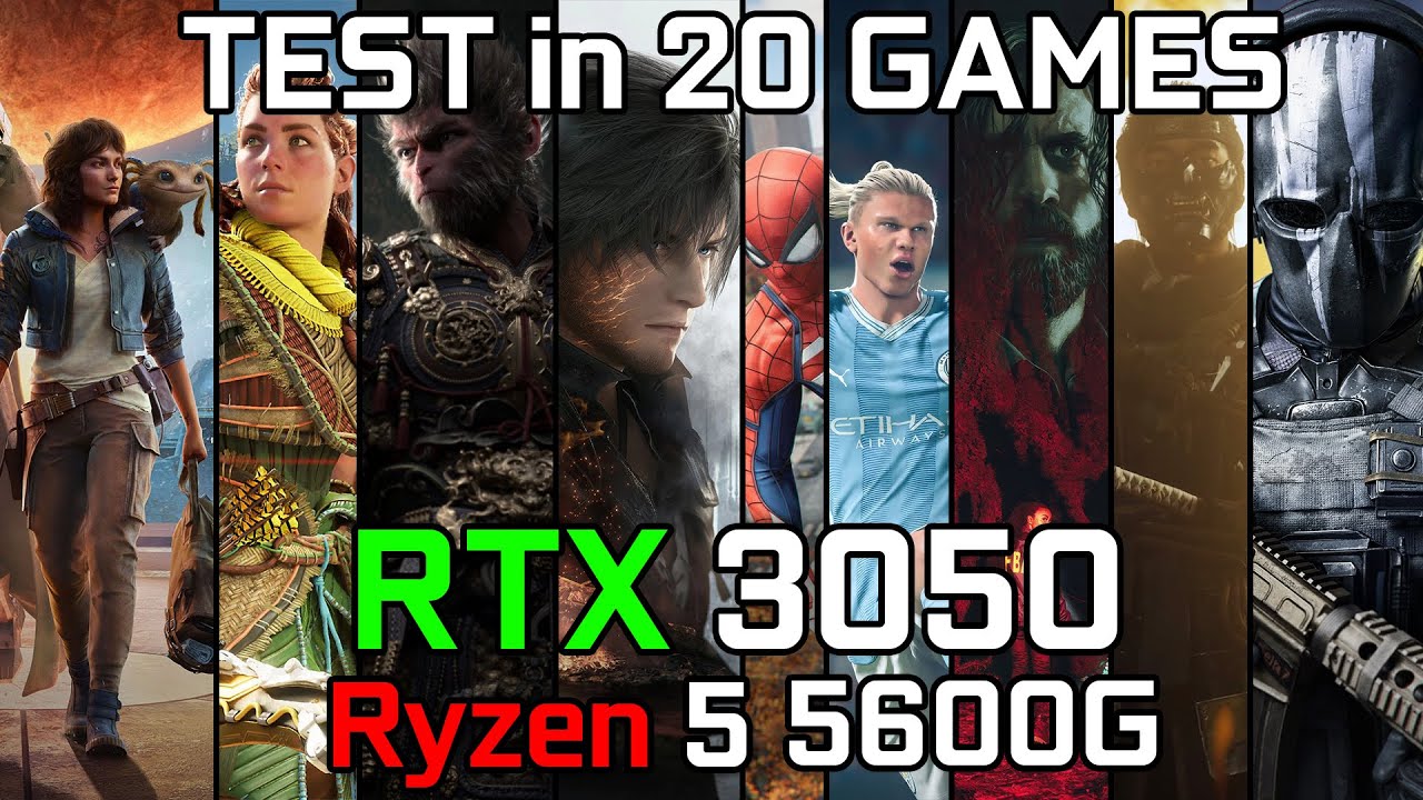RTX 3050 + Ryzen 5 5600G - Test in 20 Games - YouTube