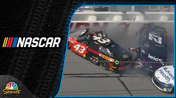 Erik Jones has vicious impact to outside wall as Toyotas wreck while drafting | Motorsports on NBC