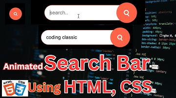 How to create animated Search Bar using HTML, CSS | Search Bar HTML CSS