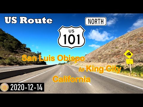 US-101, San Luis Obispo to King City, California, scenic driving northbound