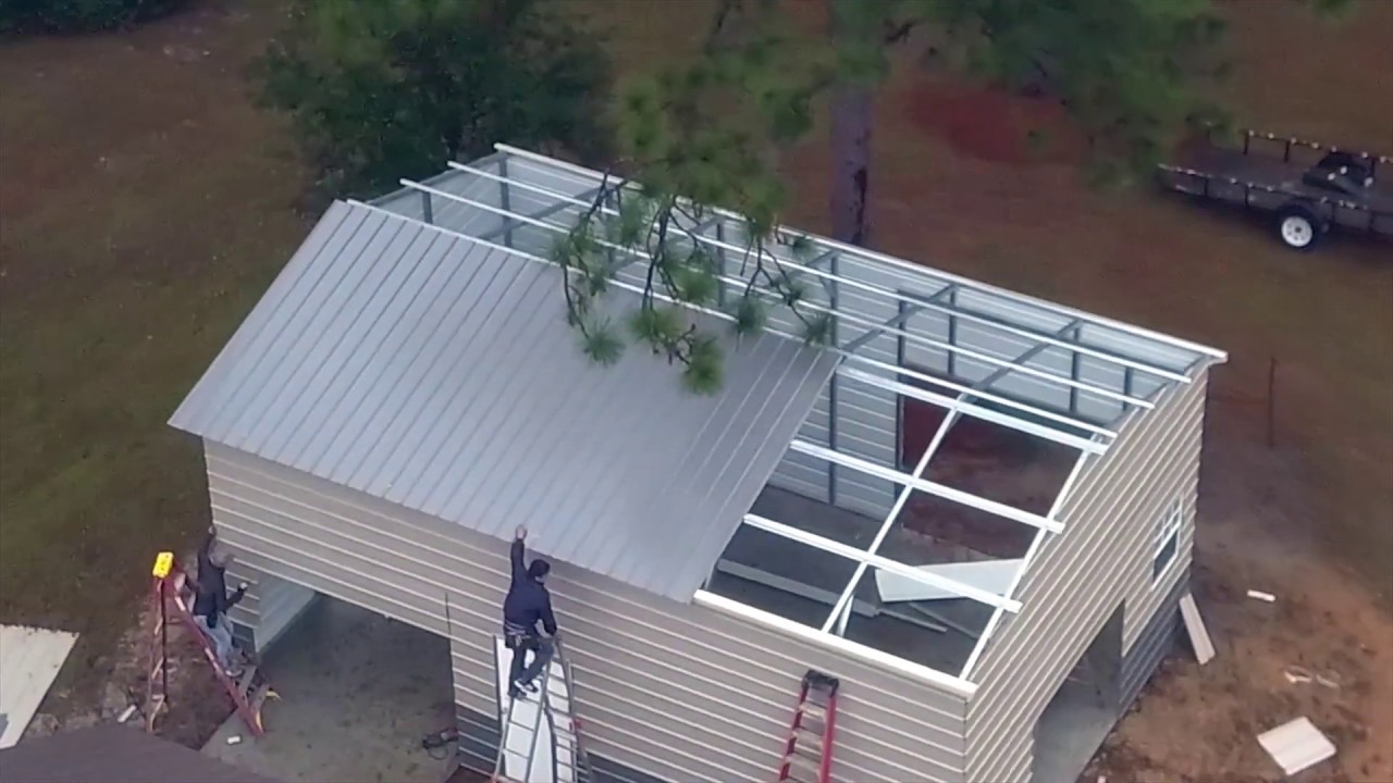 15x35x13 Metal Garage - Vertical Roof - Eagle Carports