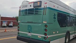 Full DDOT bus #2550 New Flyer XE60 Xcelsior on Route 7 Seven Mile to Old Redford Update