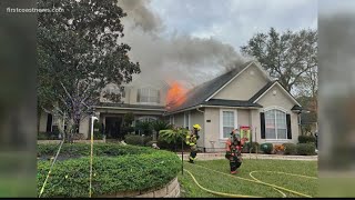 St. Johns County, Jacksonville fire crews fight house fire in Julington Creek area