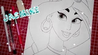 How to draw Disney Princess Jasmine | Indian Art Channel