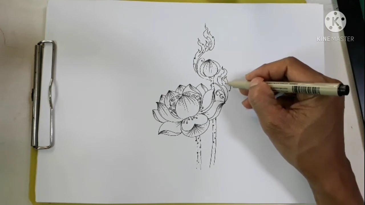 ดอกบัว ลายไทย โดยครูโย่