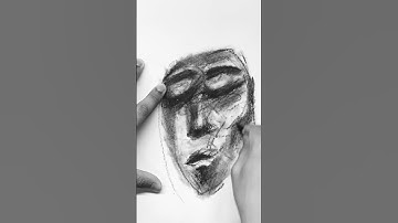 ABSTRACT FACE 2023 #shorts #charcoalart || CHARCOAL ART TUTORIAL