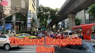 [4k] Walking Tour Thailand Bangkok | silom area street food