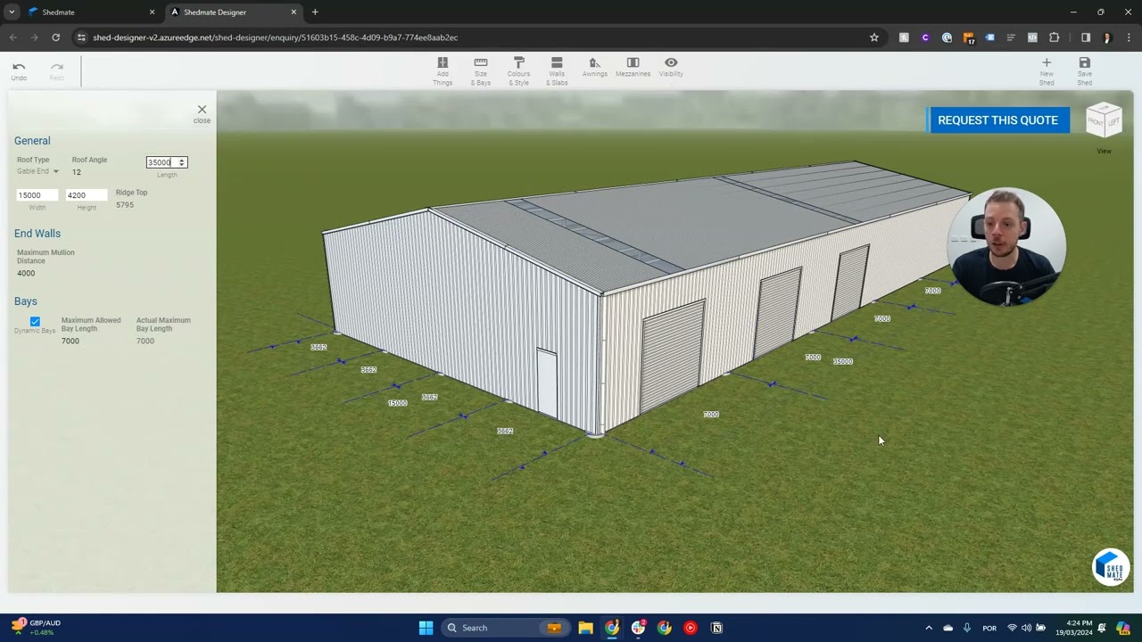 Mastering Shed Design: Adjust Dimensions, Bays, and Mullions Easily | Shedmate