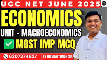 MOST EXPECTED MACROECONOMICS MCQ FOR NET JRF ECONOMICS JUNE 2025 | Assistant Professor economics |