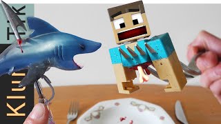 EATING MINECRAFT AND FORTNITE CHARACTERS