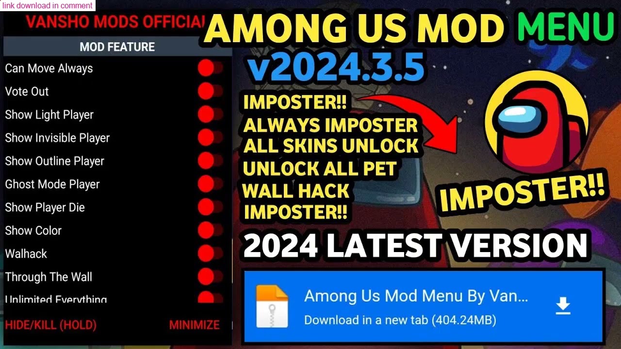 Among us Mod Menu v2025.4.20🔆  Latest Version Direct Download | Among us Mod Apk