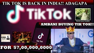 TIK TOK IS COMING BACK!! AND RELIANCE JIO AMBANI GOING TO BUY TIKTOK???? | 6?ILLON DOLLARS | TAMIL