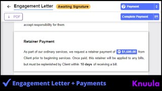 Add Payment Fields to your Engagement Letter on Knuula