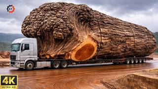 Download Lagu Giant Logs Transported by Heavy Machinery – Unique Wooden Tables Made Inside the Factory MP3
