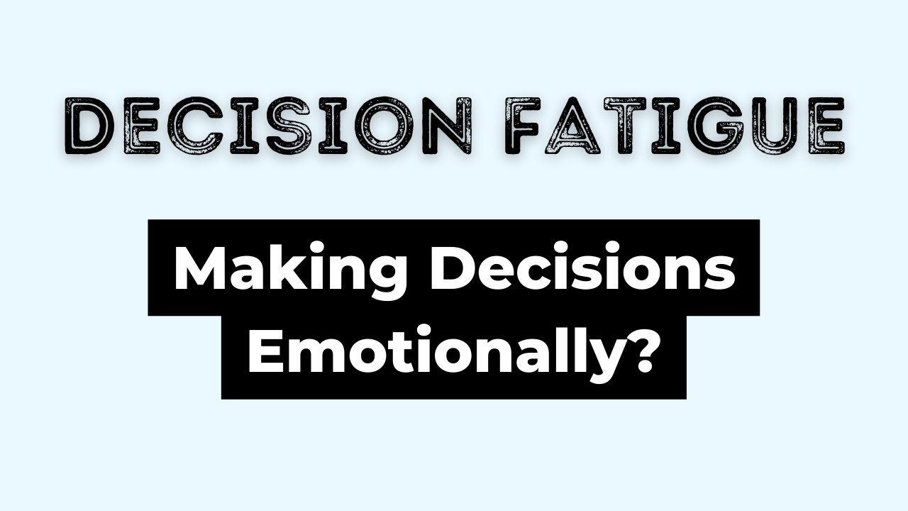 Decision Fatigue : How to make Better Decisions ? #relaxman - YouTube