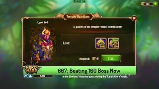 Let's Play Hero Wars 667: Beating 160 Temple Guardians Boss