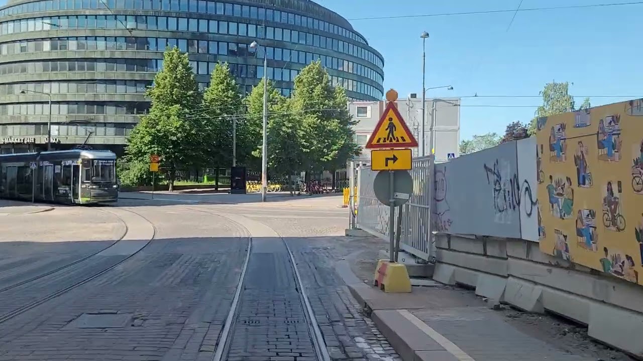 Helsingin raitiolinja 7,9,7 Vallilan Varikko-Länsiterminaali-Linjat-Länsiterminaali-Vallilan Varikko