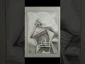 "Twisted House" 5x7 graphite #lorettanash #drawing #graphite #tonedpaper