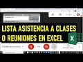 Lista Asistencia a Clases o Reuniones virtuales bien completa en Excel con tan solo un click