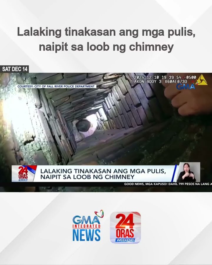 Lalaking tinakasan ang mga pulis, naipit sa loob ng chimney | 24 Oras Weekend