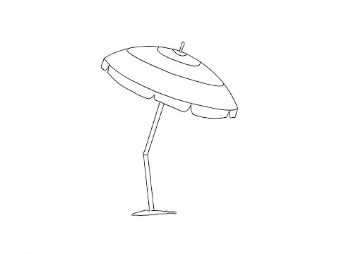 How to Draw a Beach Umbrella / Как нарисовать Пляжный зонтик