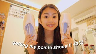 getting my first pair of pointe shoes!!!
