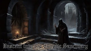 DESCENT INTO THE CRYPTIC SANCTUARY | Choir of Shadows, Crackling Candle, Icy wind | ASMR