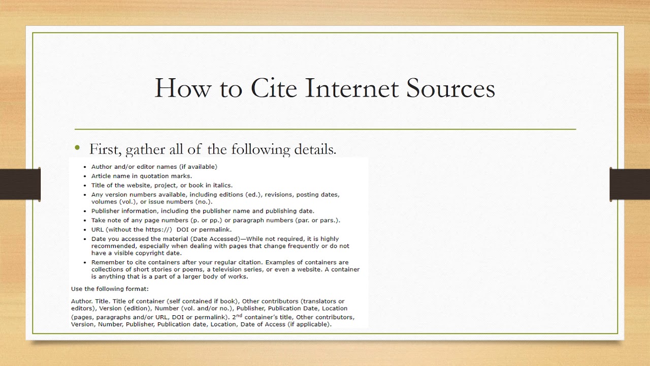 cite internet source in essay