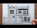 How to Draw a House in 1-Point Perspective