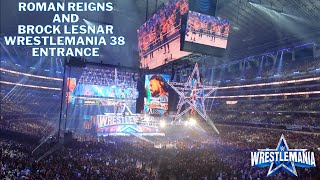 Roman Reigns AND Brock Lesnar Wrestlemania 38 entrances LIVE CROWD REACTION FROM AT&T STADIUM