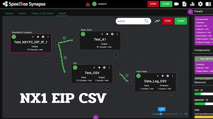 NX100 Sysmac EDGE Data Flow Controller Omron SpeeDBee Synapase EIP Data CSV  #NX100 #IIoT