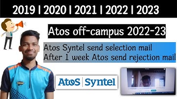 #atos Atos Syntel off-campus 2022-24 || Atos interview result||Atos send selection or rejection mail