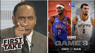 FIRST TAKE | “Wemby will make SGA look SMALL” - Stephen A. reacts to Spurs vs Thunder in Game 3